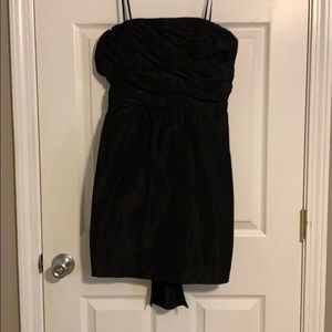 Solid black prom dress